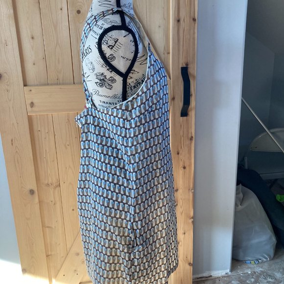 Wow & Flutter Art Deco Print A-line mini jumper w/pockets Large - Picture 3 of 14